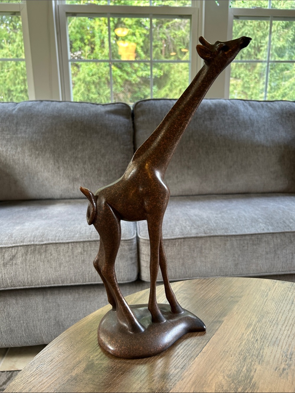 Bronze-Tone Giraffe Sculpture